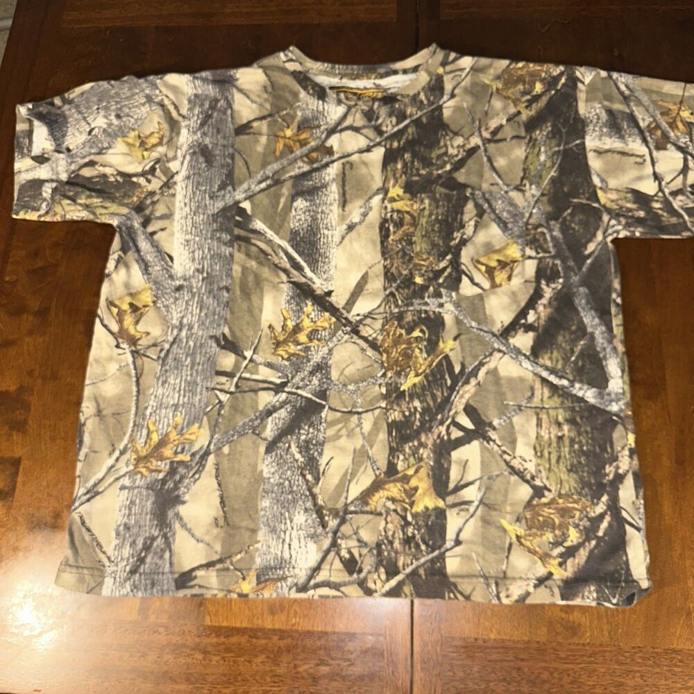 True Timber Camo Short Sleeve T-Shirt Men's 2XL Hunting Outdoor w/Pocket